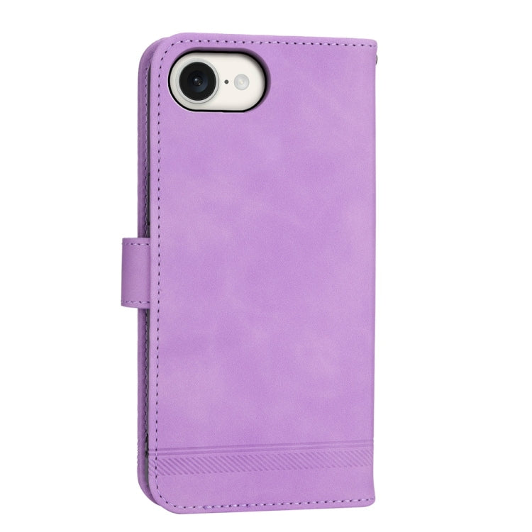 For iPhone 16e Dierfeng Dream Line TPU Hybrid PU Leather Phone Case