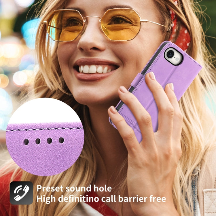 For iPhone 16e Dierfeng Dream Line TPU Hybrid PU Leather Phone Case
