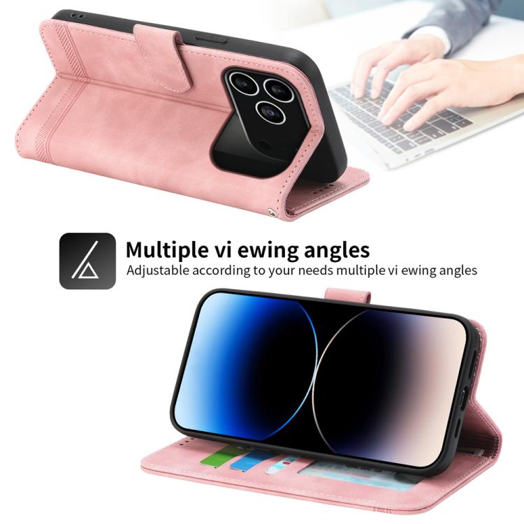 For iPhone 17 Pro Dierfeng Dream Line TPU Hybrid PU Leather Phone Case