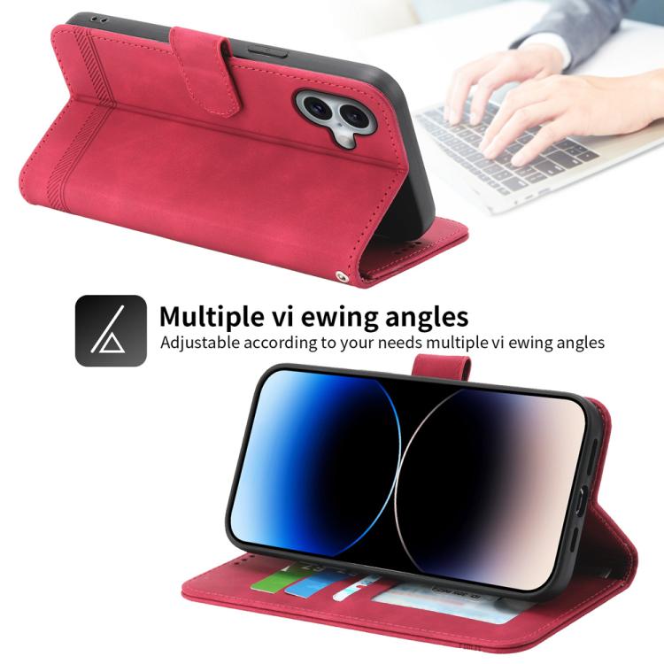 For iPhone 17 Dierfeng Dream Line TPU Hybrid PU Leather Phone Case