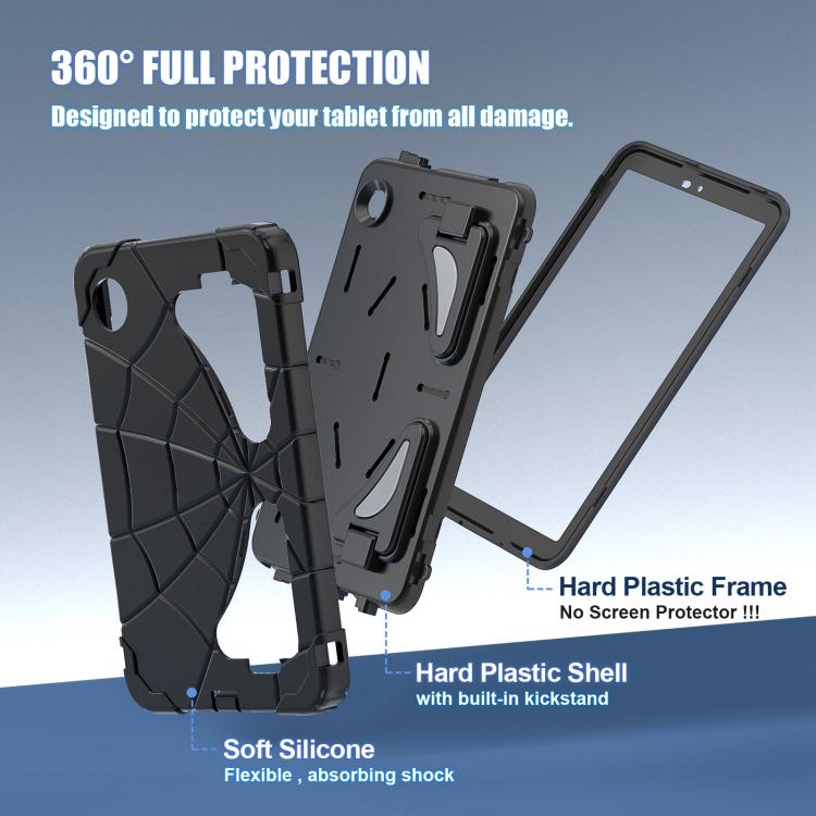 For Samsung Galaxy Tab A11 Spider Silicone Hybrid PC Shockproof Tablet Case