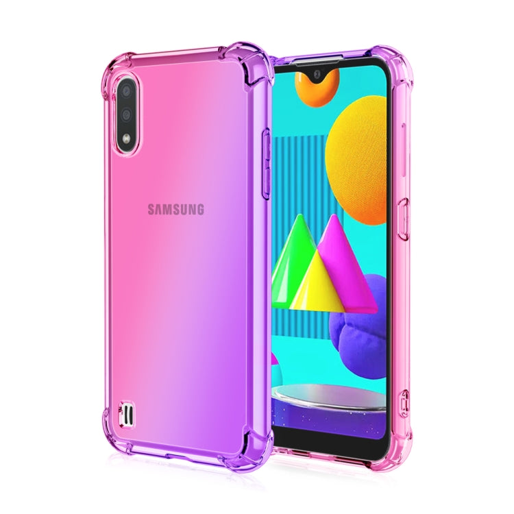 For Samsung Galaxy M01 Four-Corner Airbag Shockproof Gradient Color TPU Protective Case