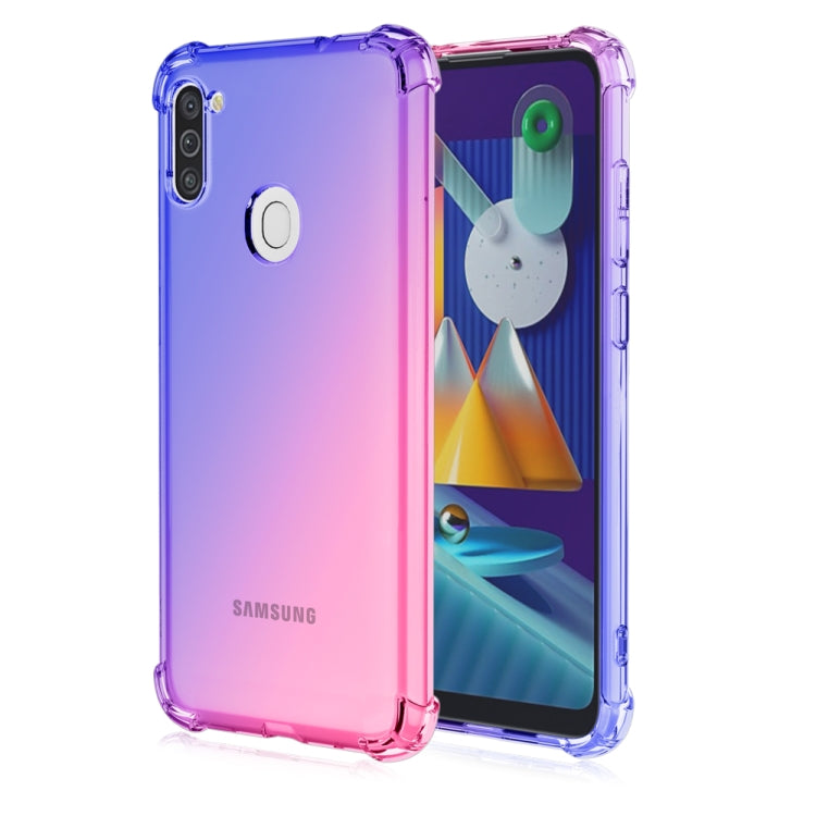 For Samsung Galaxy M11 Four-Corner Airbag Shockproof Gradient Color TPU Protective Case