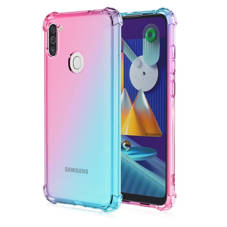 For Samsung Galaxy M11 Four-Corner Airbag Shockproof Gradient Color TPU Protective Case