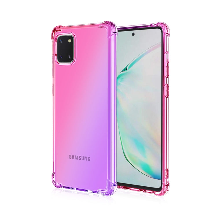 For Samsung Galaxy Note 10 Lite & A81 Four-Corner Airbag Shockproof Gradient Color TPU Protective Case