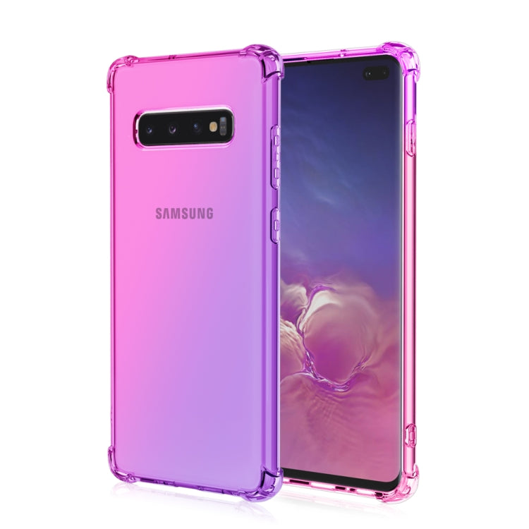 For Samsung Galaxy S10 Four-Corner Airbag Shockproof Gradient Color TPU Protective Case