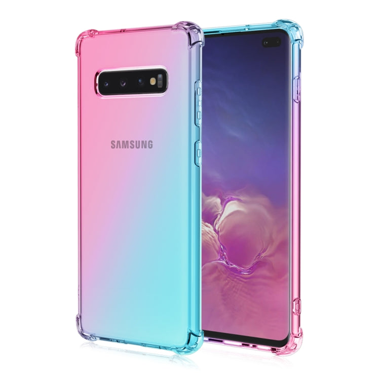 For Samsung Galaxy S10 Four-Corner Airbag Shockproof Gradient Color TPU Protective Case