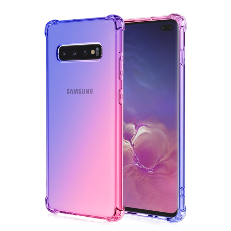 For Samsung Galaxy S10+ Four-Corner Airbag Shockproof Gradient Color TPU Protective Case