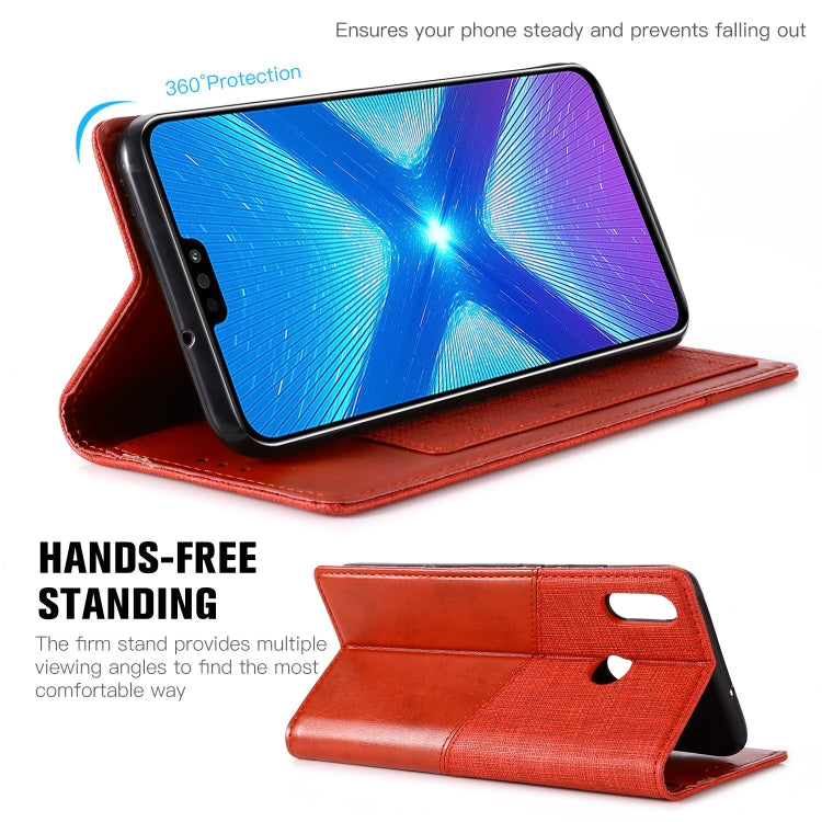 For Huawei Honor 8X MUXMA MX109 Horizontal Flip Leather Case with Holder & Card Slot & Wallet