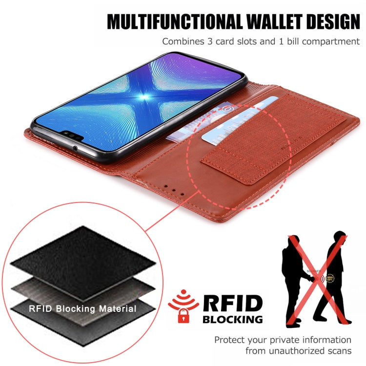 For Huawei Honor 8X MUXMA MX109 Horizontal Flip Leather Case with Holder & Card Slot & Wallet