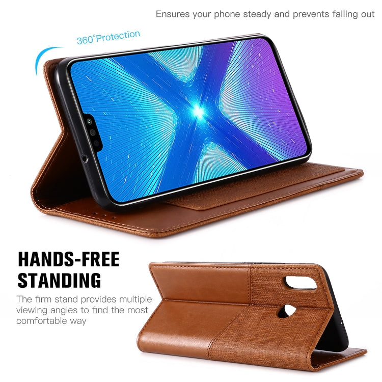 For Huawei Honor 8X MUXMA MX109 Horizontal Flip Leather Case with Holder & Card Slot & Wallet
