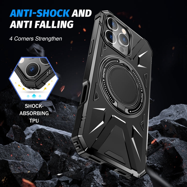 For iPhone 16 Pro Max MagSafe Magnetic Shockproof Phone Case with Ring Holder
