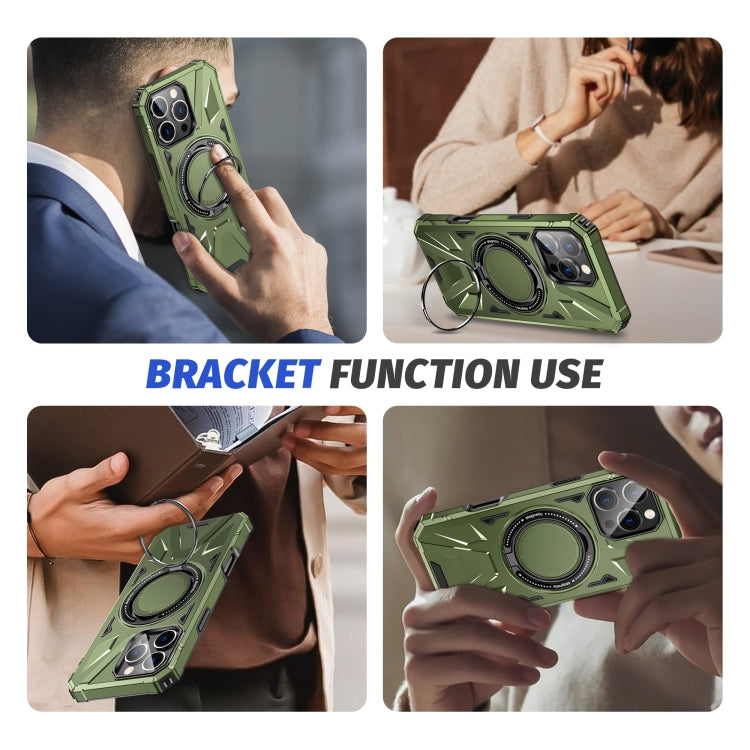For iPhone 16 Pro Max MagSafe Magnetic Shockproof Phone Case with Ring Holder