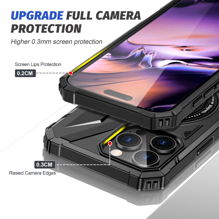 For iPhone 16 Pro MagSafe Magnetic Shockproof Phone Case with Ring Holder