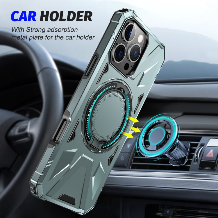 For iPhone 16 Pro MagSafe Magnetic Shockproof Phone Case with Ring Holder
