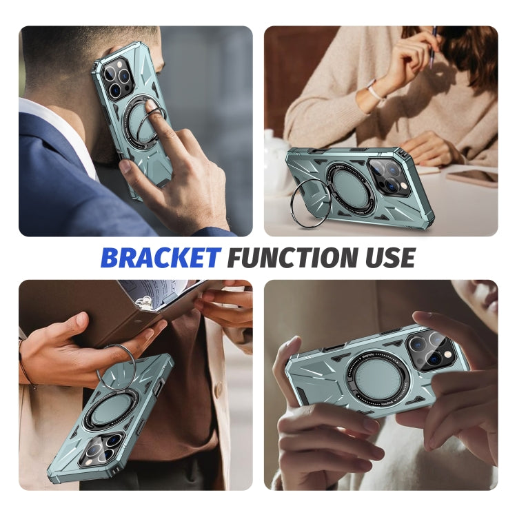 For iPhone 16 Pro MagSafe Magnetic Shockproof Phone Case with Ring Holder