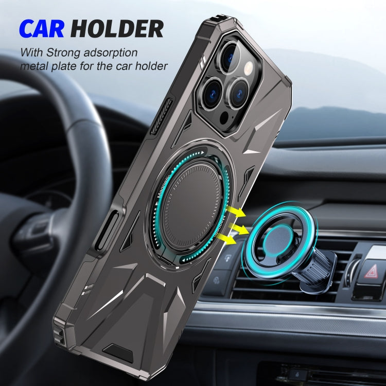 For iPhone 16 Pro MagSafe Magnetic Shockproof Phone Case with Ring Holder