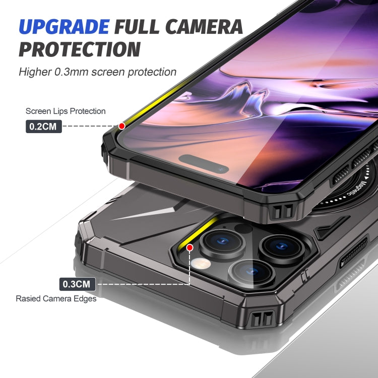 For iPhone 16 Pro MagSafe Magnetic Shockproof Phone Case with Ring Holder