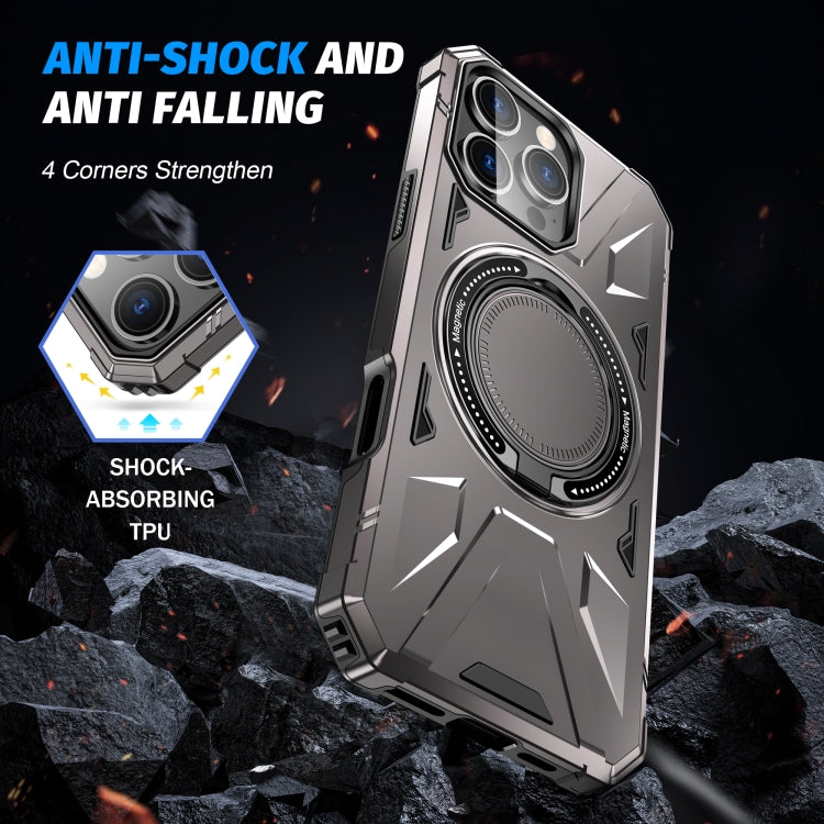 For iPhone 16 Pro MagSafe Magnetic Shockproof Phone Case with Ring Holder