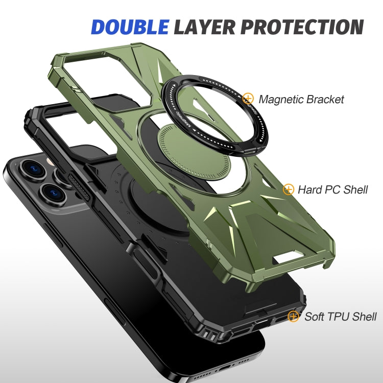 For iPhone 16 Pro MagSafe Magnetic Shockproof Phone Case with Ring Holder