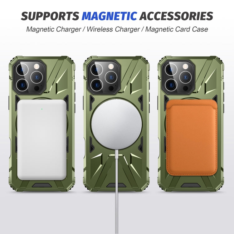 For iPhone 16 Pro MagSafe Magnetic Shockproof Phone Case with Ring Holder