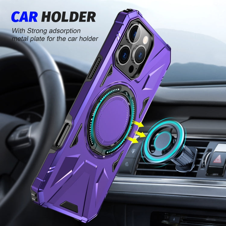 For iPhone 16 Pro MagSafe Magnetic Shockproof Phone Case with Ring Holder