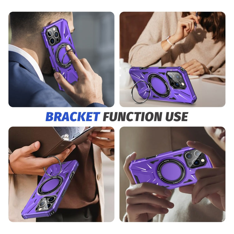 For iPhone 16 Pro MagSafe Magnetic Shockproof Phone Case with Ring Holder