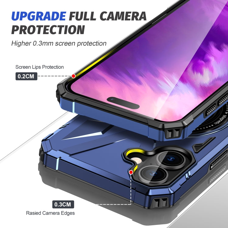 For iPhone 16 Plus MagSafe Magnetic Shockproof Phone Case with Ring Holder