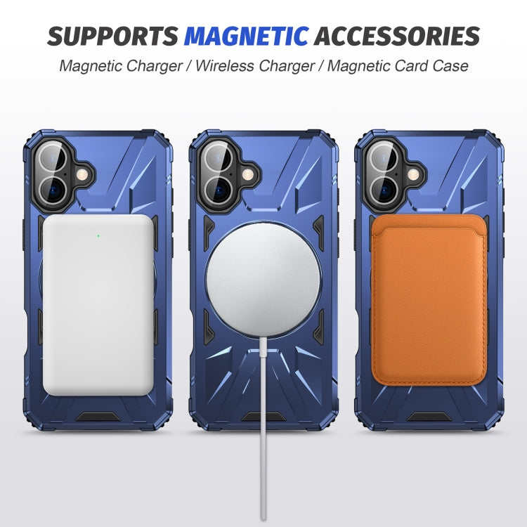 For iPhone 16 Plus MagSafe Magnetic Shockproof Phone Case with Ring Holder