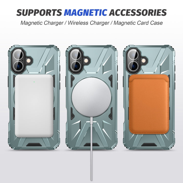 For iPhone 16 Plus MagSafe Magnetic Shockproof Phone Case with Ring Holder