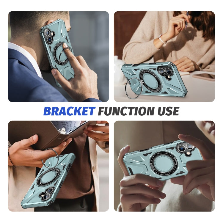 For iPhone 16 Plus MagSafe Magnetic Shockproof Phone Case with Ring Holder