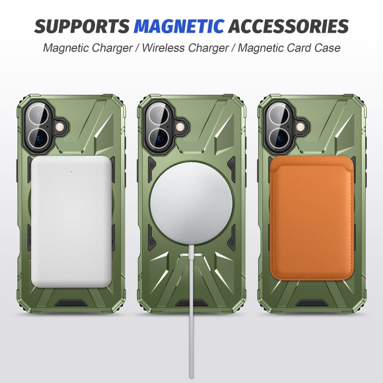 For iPhone 16 Plus MagSafe Magnetic Shockproof Phone Case with Ring Holder