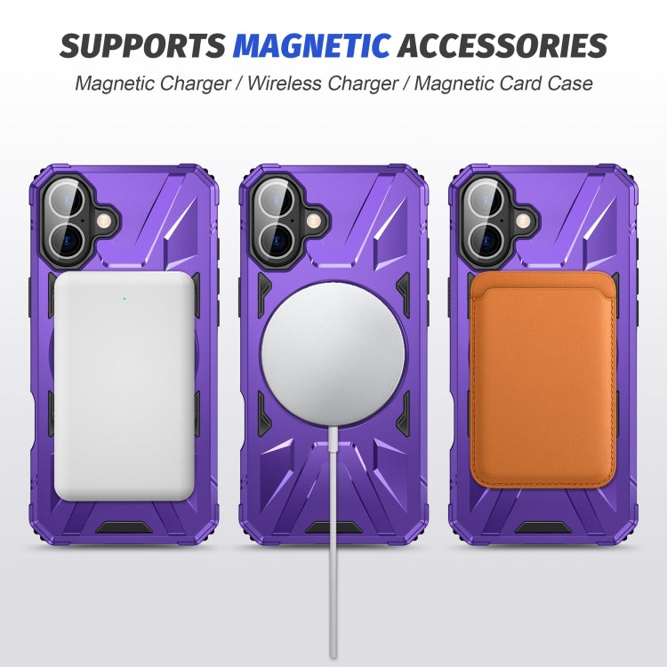 For iPhone 16 Plus MagSafe Magnetic Shockproof Phone Case with Ring Holder
