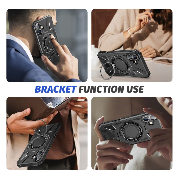 For iPhone 16 MagSafe Magnetic Shockproof Phone Case with Ring Holder