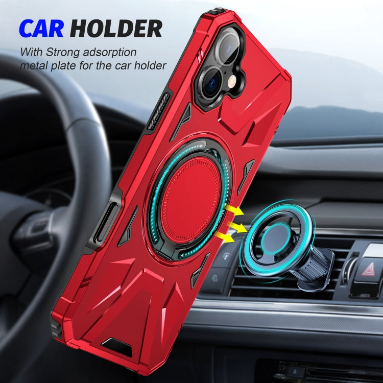 For iPhone 16 MagSafe Magnetic Shockproof Phone Case with Ring Holder