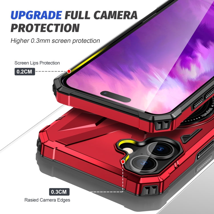 For iPhone 16 MagSafe Magnetic Shockproof Phone Case with Ring Holder