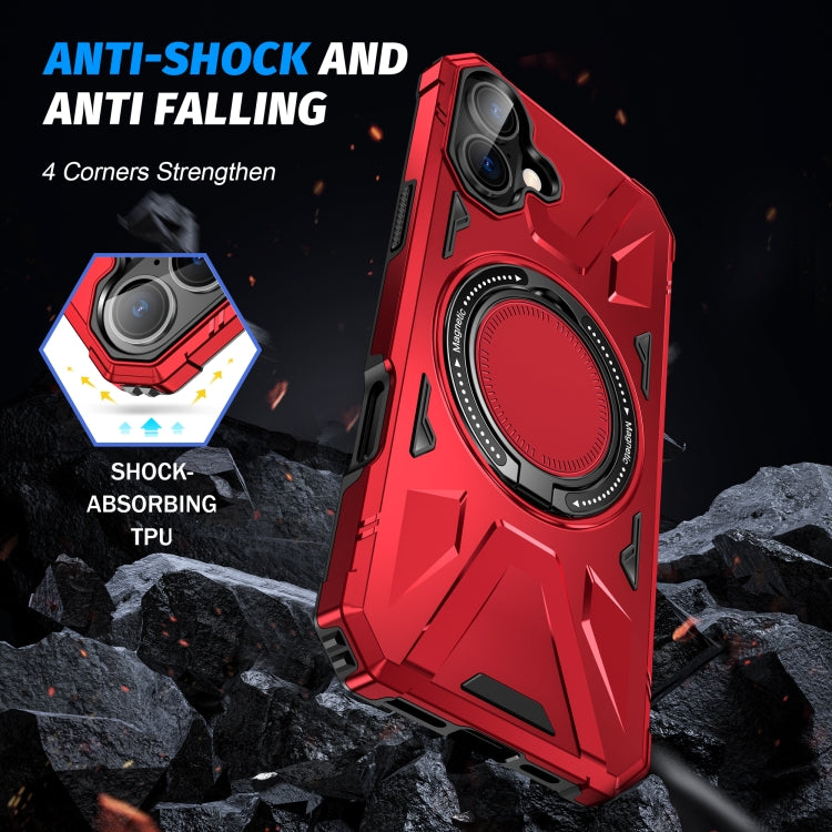 For iPhone 16 MagSafe Magnetic Shockproof Phone Case with Ring Holder