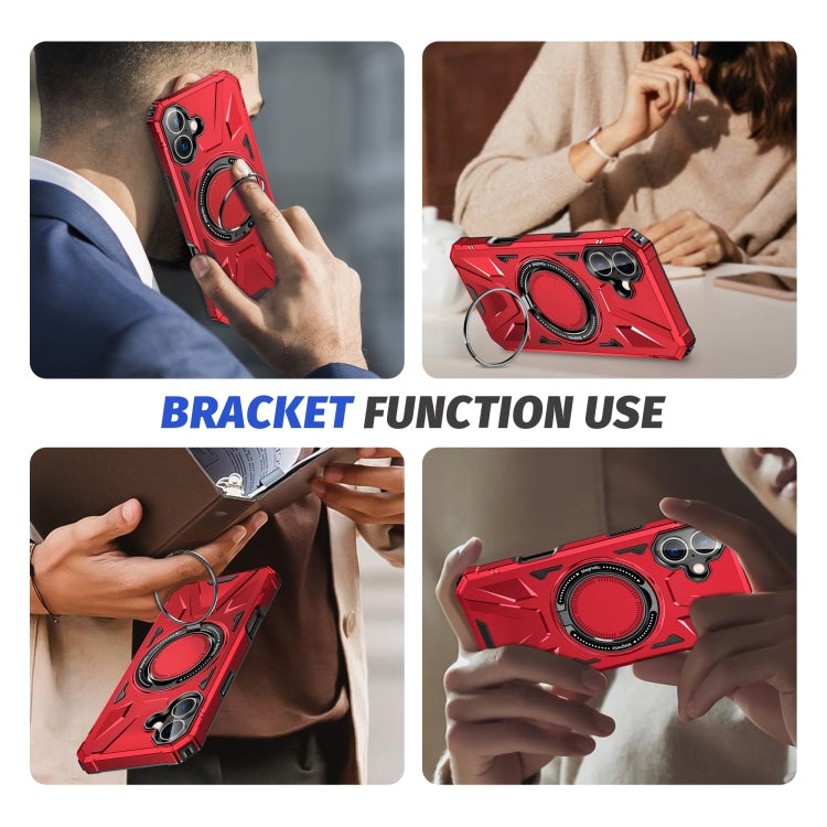 For iPhone 16 MagSafe Magnetic Shockproof Phone Case with Ring Holder