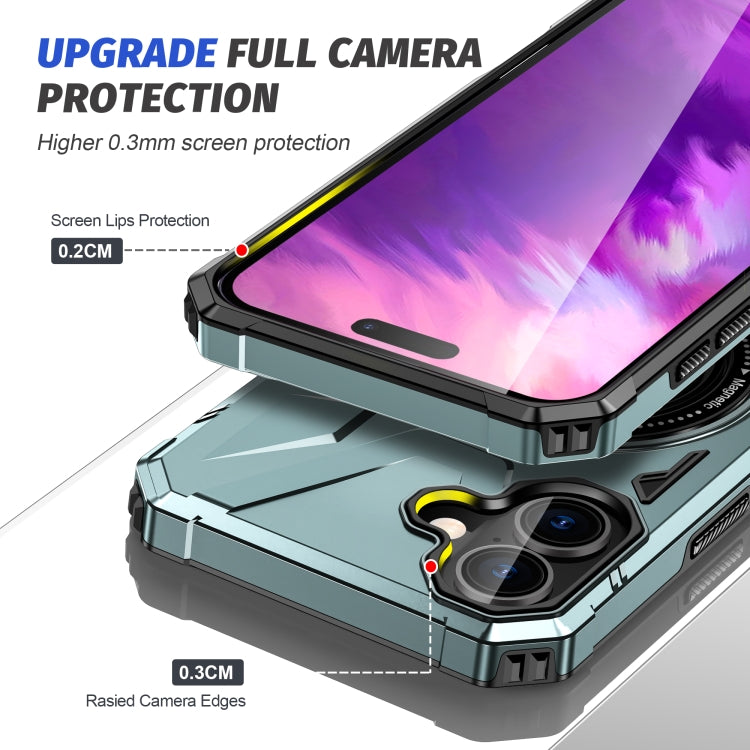 For iPhone 16 MagSafe Magnetic Shockproof Phone Case with Ring Holder