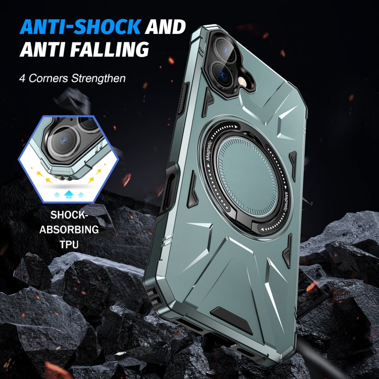 For iPhone 16 MagSafe Magnetic Shockproof Phone Case with Ring Holder