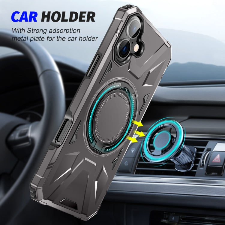 For iPhone 16 MagSafe Magnetic Shockproof Phone Case with Ring Holder