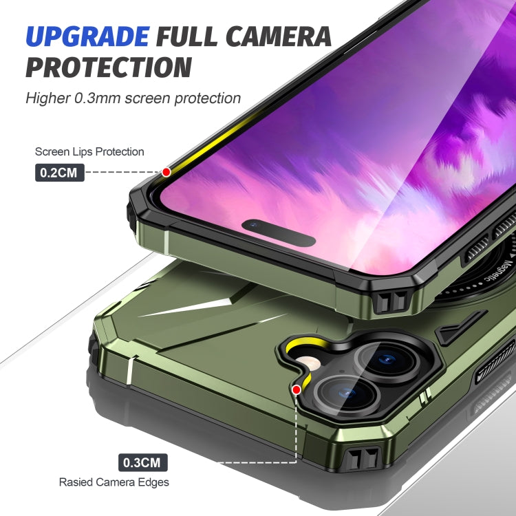 For iPhone 16 MagSafe Magnetic Shockproof Phone Case with Ring Holder