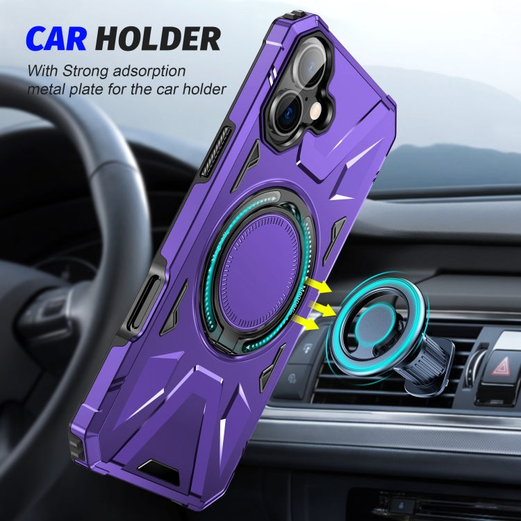 For iPhone 16 MagSafe Magnetic Shockproof Phone Case with Ring Holder