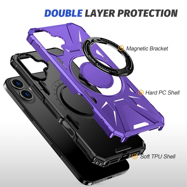 For iPhone 16 MagSafe Magnetic Shockproof Phone Case with Ring Holder