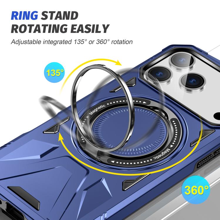 For iPhone 17 Pro Max MagSafe Magnetic Shockproof Phone Case with Ring Holder