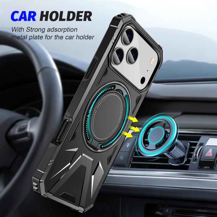 For iPhone 17 Pro Max MagSafe Magnetic Shockproof Phone Case with Ring Holder