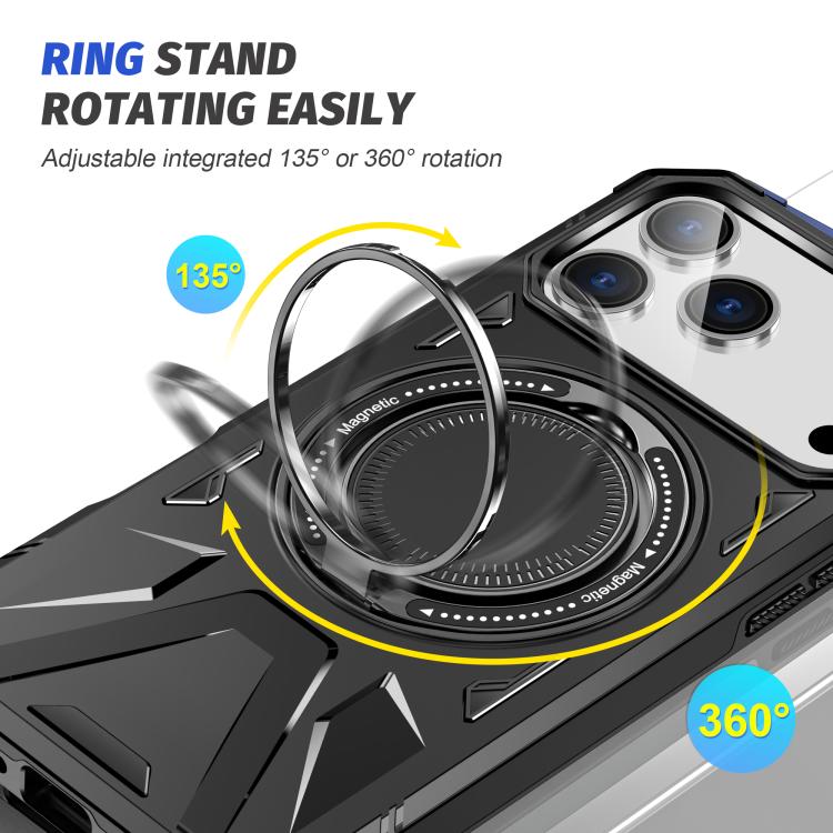 For iPhone 17 Pro Max MagSafe Magnetic Shockproof Phone Case with Ring Holder