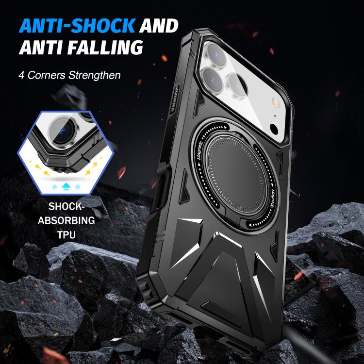 For iPhone 17 Pro Max MagSafe Magnetic Shockproof Phone Case with Ring Holder