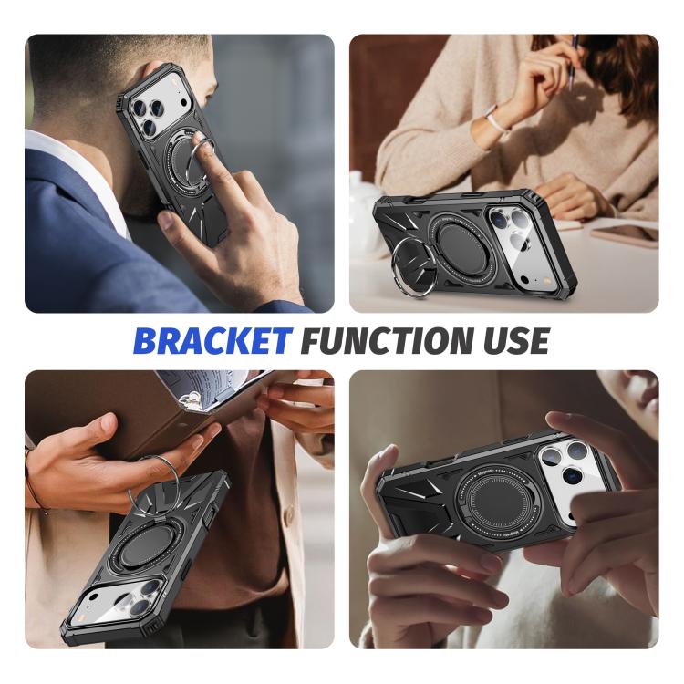 For iPhone 17 Pro Max MagSafe Magnetic Shockproof Phone Case with Ring Holder