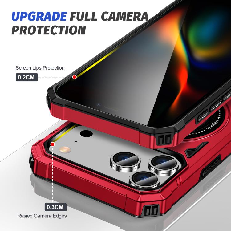 For iPhone 17 Pro Max MagSafe Magnetic Shockproof Phone Case with Ring Holder